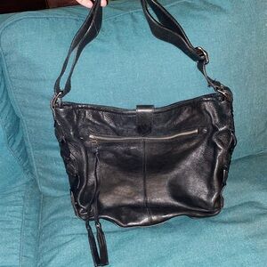 Kooba Black Leather Slouchy Shoulder Bag